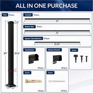 Sistema de Barandillas de Aluminio para Terraza de Piscina de Villa |   Kit de Bricolaje Sin Soldadura |   Proveedor de Tamaños Personalizados OEM - Product Image 4