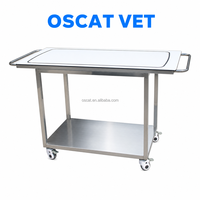 Table vétérinaire OSCAT en acrylique radiolucent, table en acier inoxydable 304, bureau mobile pour clinique vétérinaire professionnelle