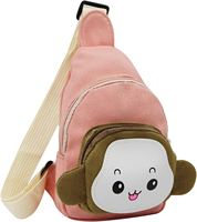 Dessin animé mignon lapin singe Animal fronde poitrine sac d'école