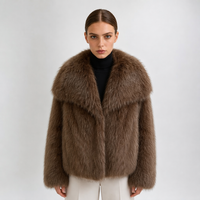 PRETTY STEPS Manteau court en fausse fourrure pour femme, col volumineux, style décontracté, ample et oversize, luxe, vêtement d'extérieur d'hiver, vente en gros