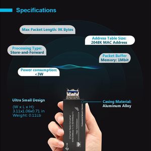 Convertitore di Media in Fibra Micro Gigabit, da Ethernet 10/100/1000Mbps a SFP, 1310nm SM 20km, Alimentazione USB-C 5V, Ultra Compatto - Product Image 4