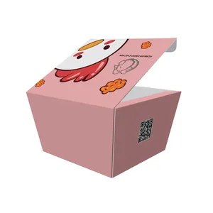 Kotak ayam goreng dapat dicetak dengan Logo bentuk perahu kemasan makanan Biodegradable, kotak makanan ringan baki makanan kertas Kraft kotak makan siang/