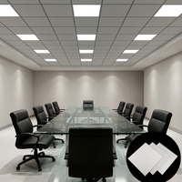 Système de dalles de plafond suspendu en métal perforé carré, ignifuge, en aluminium, pour bureaux modernes