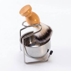 Professional <strong>Men</strong> Shaving Set Lotus Wood Nylon Brush Stainless Steel Bowl <strong>Shave</strong> Stand Grooming <strong>Kit</strong> for Barber Salon - Product Image 2