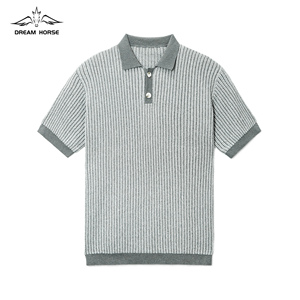 AiNear Design logo personalizzato all'ingrosso Oem & Odm Casual a maniche corte collo <span class=keywords><strong>Polo</strong></span> a righe <span class=keywords><strong>Jacquard</strong></span> maglia maglia maglia maglia maglia da uomo t-shirt maglione - Product Image 1