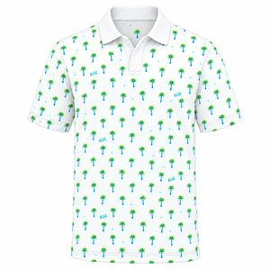 Custom Printed Polo <b>Shirts</b> Short Sleeve Ditsy Print Stay-Right Collar Breathable Casual <b>Party</b> Wear - Product Image 3