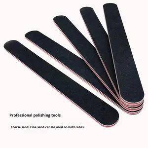 Lima per unghie a doppia faccia in spugna EVA resistente, a forma di cuore, nera e rossa, grana 100/180, con motivo dritto, nuovo design, strumento per levigatura - Product Image 6