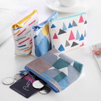 Tas Rias Katun Warna Polos Polos Ganti Kanvas Rias Tangan Menerima Kabel Dompet Penyortir Koin