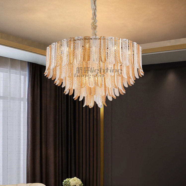 Modern Luxury Nordic 2022 new hot sale glass leaves LED Pendant Lamp dining lamp