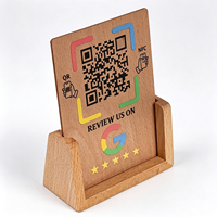 Support d'affichage en bois personnalisé en gros avec code QR pour restaurants, salons, comptoirs de vente au détail, respectueux de l'environnement