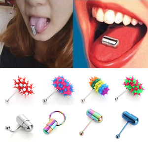 Anneau de <span class=keywords><strong>langue</strong></span> vibrant en caoutchouc Jachon Hip Hop 1,6*18*5mm Barre en acier inoxydable Piercing de <span class=keywords><strong>langue</strong></span> Punk Bijoux de corps unisexe - Product Image 4
