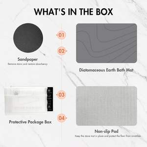 Tapis de bain en pierre de diatomite naturelle à absorption rapide pour la douche - Product Image 4