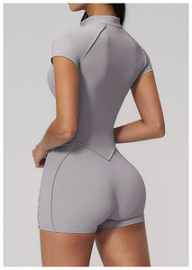 <span class=keywords><strong>Tuta</strong></span> da Yoga Personalizzata <span class=keywords><strong>con</strong></span> Cerniera per Donna, Alta Elasticità, Traspirante, per Allenamento e Fitness Estivo - Product Image 5