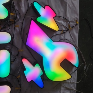 Letras 3D Personalizadas, Logotipo Metálico con LED RGB Multicolor, Letrero Comercial de Acero Inoxidable para Exteriores, Acrílico para Hogar, Tiendas y Empresas, IP65, Google - Product Image 3