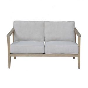 S1004 क्लासिक शैली ब्रसल मध्य-प्रवेश गृह उद्यान आउटडोर फर्नीचर लोवेसट ओक लकड़ी के फ्रेम सोफा आर्मरेस्ट के साथ - Product Image 1