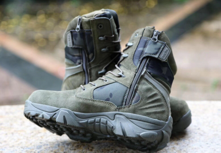 TSB504 Delta High Sleeves Mountaineering Training Shoes Tactical Boots  Special Forces Leather Outdoor Desert Boots