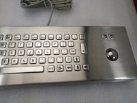 Clavier mécanique imperméable de kiosque en métal industriel d'acier inoxydable de 65 touches avec le touchpad ou la boule de commande