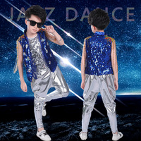 Enfants paillettes Hip Hop tenues filles Jazz robinet danse hauts + pantalons garçon enfant danse scène porter salle de bal fête Dancewear Costumes