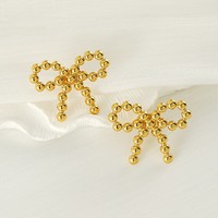Mini 18K Gold plattiert Herzstück Nagelwolke Flugzeug Fisch-Ständer-Ohrringe Edelstahl-Schmuck Feiertagsstollen für Damen