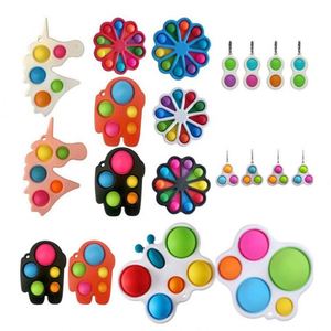 Jouet sensoriel anti-stress en silicone PU plastique arc-en-ciel à bulles à presser, certifié, coque de téléphone, porte-clés de Noël unisexe - Product Image 1