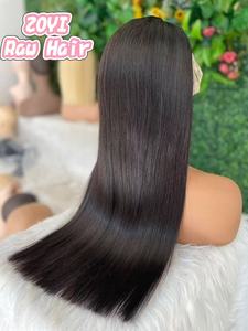 Perruque naturelle en cheveux vierges vietnamiens, noir de jais, grade 15A SDD, dentelle HD transparente 13x6, pré-épilée, sans colle, densité 250, pour femmes noires - Product Image 5