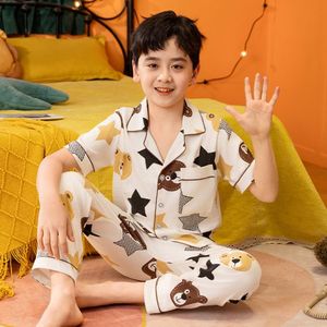 Ensemble de <span class=keywords><strong>pyjama</strong></span> boutonné 2 pièces en coton confortable vêtements de nuit à manches courtes pour enfants groupe d'âge bébé garçons et filles vêtements de salon - Product Image 1