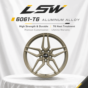 LS8072 18 19 20 21 22 นิ้ว ล้อแม็กซ์แบบกำหนดเอง 5 ก้าน 5x112 5x114.3 PCD ขอบเว้าลึก สีบรอนซ์ด้าน พร้อมฝาครอบดุมล้อแบบกำหนดเอง - Product Image 4