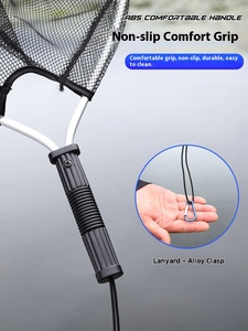 Micro-đối tượng Fly Lưới Đánh Cá luya Hợp kim nhôm cá hồi bắt mini tay <span class=keywords><strong>Net</strong></span> loại nút duy nhất - Product Image 4