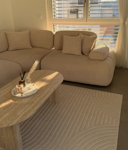 Conjunto de sofá seccional en forma de L con respaldo suelto y brazos acolchados para sala de estar, estilo costero, patas de madera tapizadas - Product Image 4