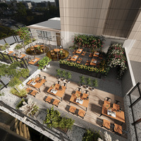 Ensemble de chaises de table à manger d'extérieur moderne étanche au soleil pour terrasse café barbecue restaurant pour hôtels écoles villas loisirs