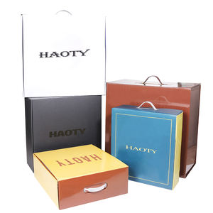 Caja Plana Larga Ecológica <span class=keywords><strong>de</strong></span> Cartón Reciclado Biodegradable Rosa para Regalo, Autoarmable con Asas Grandes, Venta al por Mayor - Product Image 5