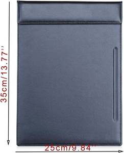 A4 File Organizer Clip Folder <b>Office</b> Clipboard Meeting Memo Writing <b>Desk</b> Pad for Restaurant Hotel Use Premium Quality PU Leather - Product Image 4