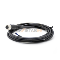 Connecteur de capteur femelle M12 étanche à 4 broches pour bande LED, câbles d'extension codés pour l'éclairage avec extrémité femelle angulaire