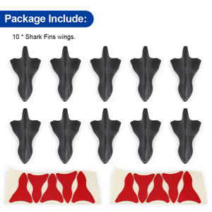 Kit de 10 Ailerons de Toit Universels en Forme de Aileron de Requin pour Voiture, <span class=keywords><strong>Spoiler</strong></span> de Toit, <span class=keywords><strong>Spoiler</strong></span> de Pare-chocs, Diffuseur de <span class=keywords><strong>Vortex</strong></span> en Forme de Aileron de Requin - Product Image 3