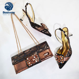 Set Sepatu dan Tas Berkualitas Tinggi Bestway, Sepatu Italia yang Menawan untuk Wanita, Tas Tangan untuk Pesta Pernikahan - Product Image 6