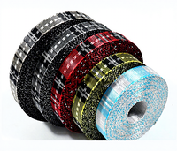 Ruban en polyester Liwei léger, écologique, durable, imitation nylon, jacquard octogonal, motif pied-de-poule, à carreaux