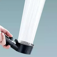 Pommeau de douche à main en plastique ABS noir, 5 fonctions, turbo-alimenté, avec affichage numérique de la température, design moderne, haute performance