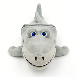Estuche de lápices personalizado con forma de tiburón, estuche de lápices de peluche de tiburón, estuche de lápices con cremallera de tiburón gris, estuche de lápices con forma de animal. - Product Image 1