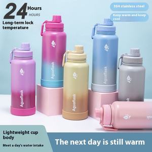 <span class=keywords><strong>Bouteille</strong></span> d'eau <span class=keywords><strong>isotherme</strong></span> en gros de 1000 ml, gourde sous vide en acier inoxydable de 1 litre avec poignée pour le sport, le camping, logo personnalisé - Product Image 4