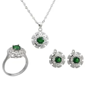 Elegante 925 sterling silver rubino set di gioielli da sposa all'ingrosso