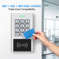 Lector de Proximidad RFID Wiegand para Exteriores, Resistente al Agua IP67, 125kHz 13.56Mhz, 2026, con Teclado de Control de Acceso Independiente con Código/Tarjeta