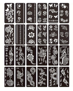 Tùy Chỉnh Hình Xăm Tạm Thời Stencil Đen Henna Dán Long Lanh Nón Cơ Thể Không Thấm Nước Hình Xăm Sticker Ấn Độ Phong Cách Làm Giấy Trắng - Product Image 5