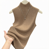 Gilet en tricot léger à séchage rapide en nylon acrylique 12GG, col montant sans manches, pour femme, collection Printemps, support d'échantillons personnalisés ODM