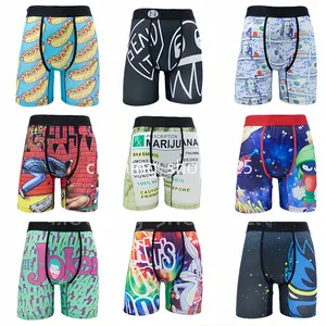Mens Designer Breathable Knitted Mid-Rise Cartoon Printed <b>Boxer</b> Briefs Soft Comfortable Branded Underwear - Product Image 3