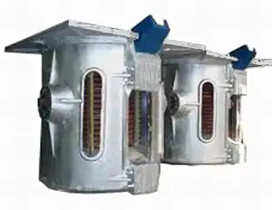 750kg medium Frequency aluminum frame melting induction furnace