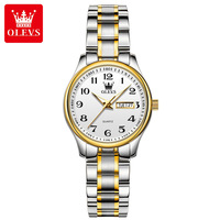 OLEVS 5567 Montre à quartz classique pour homme en acier inoxydable Bracelet de marque Étanche Mode décontractée Montre pour femme Cadeau Horloge de date