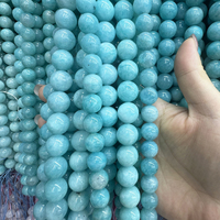 Bijoux Bracelet en pierres précieuses en vrac perles de pierre 8mm rondes polies bleu turquoise perles de pierre pour la fabrication de bricolage