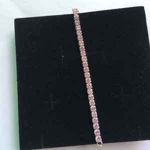 Pink AAAAA <strong>Cubic</strong> <strong>Zirconia</strong> Women 925 Sterling Silver CZ Diamond <strong>Tennis</strong> <strong>Bracelet</strong> Adjustable - Product Image 4