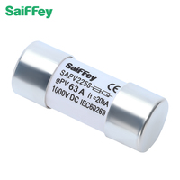 SAIFFEY 22X58 SFPV-2258 25-125A GPV Fusible Cylindrique en Argent Pur DC Type 1000V Matériau Céramique à Soufflage Rapide Extrémité Axiale