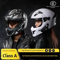 Casque de moto modulaire certifié DOT, intégral, rabattable, double visière, casque de moto avec mentonnière amovible, pour hommes et femmes